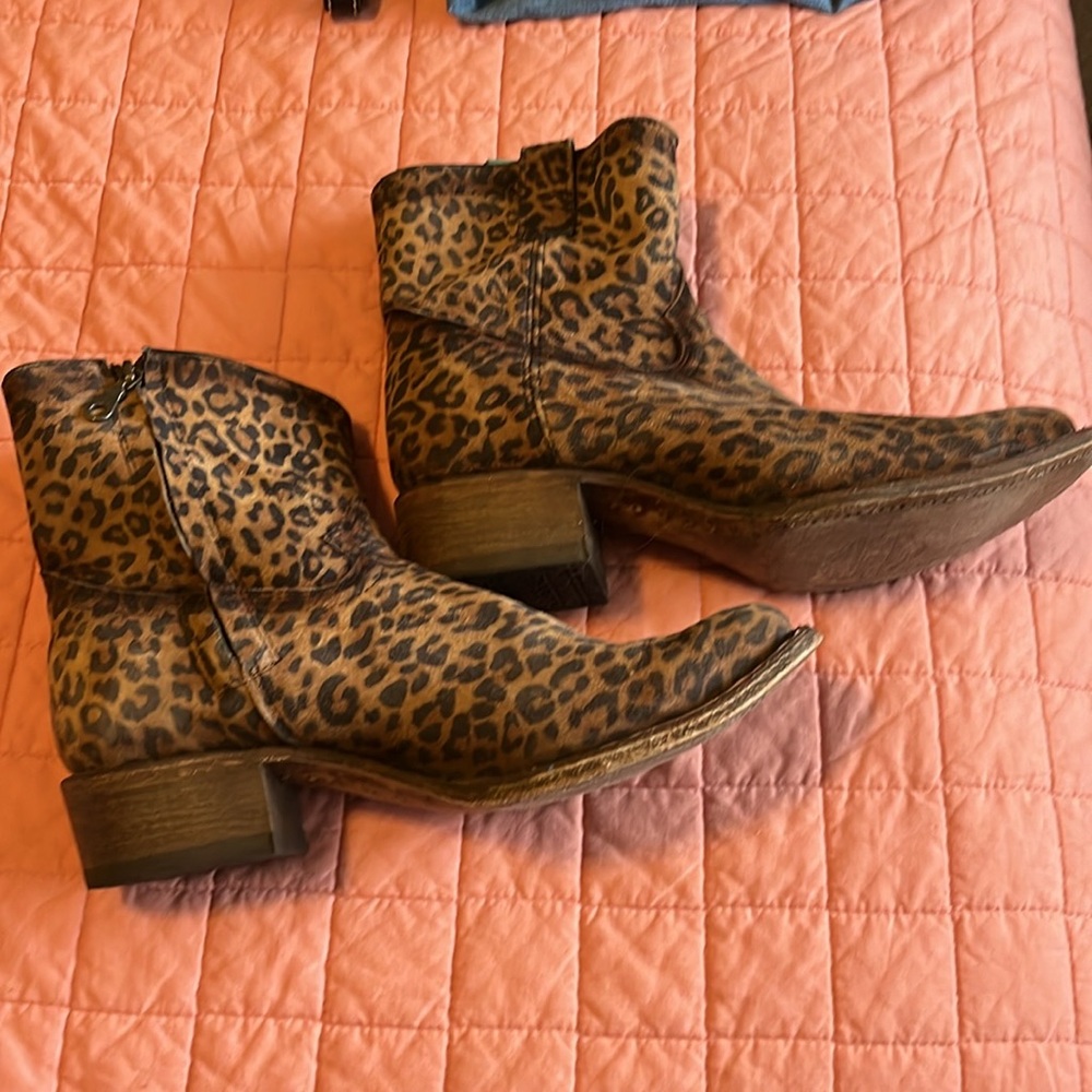 Corral Leopard-Print Ankle Boots - Brown/Tan